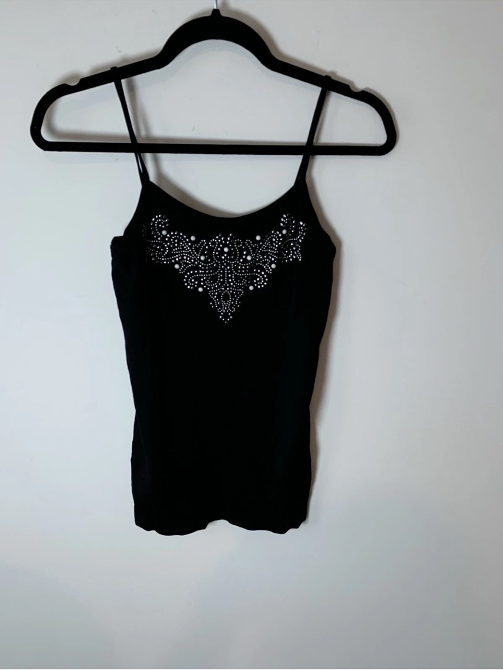 Catch My Black Rhinestone Accent Spaghetti Strap Cami western cowgirl M/L